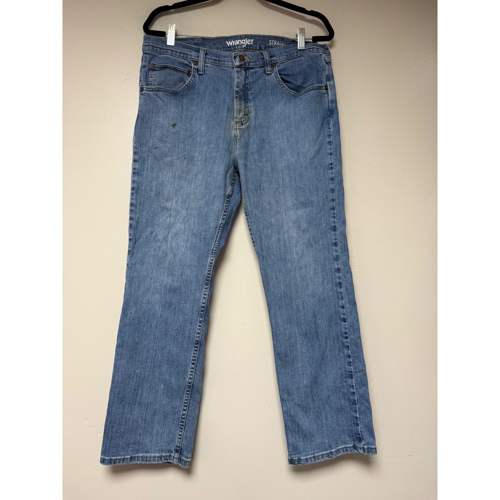 Wrangler Straight Fit Jeans‎ Mens 36x30 Light Wash Denim Casual Pants